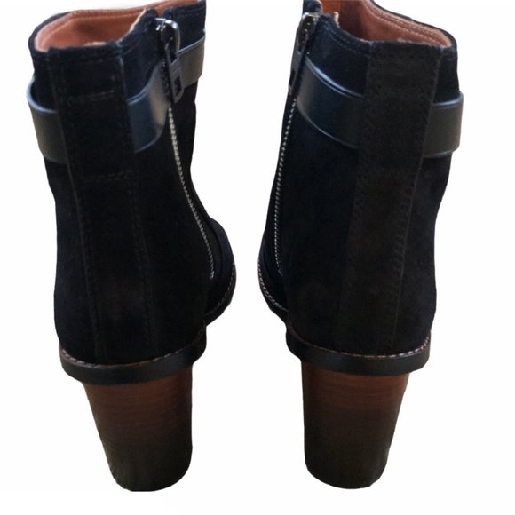 Coach Peep Toe Moto Boot in Black Suede NIB - Picture 10 of 16